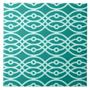 Azulejo De Cerámica Impresión de kimono, turquesa y aqua