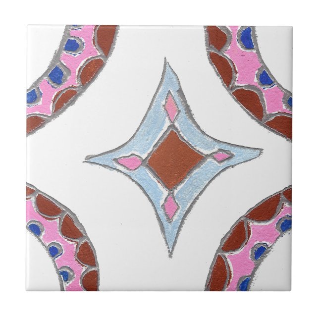 Azulejo De Cerámica Impresión de pintura de aceite de Mandala (Frente)