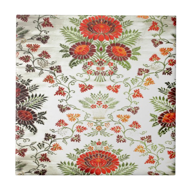 Azulejo De Cerámica Impresión floral bonita (Frente)