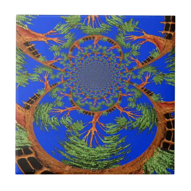 Azulejo De Cerámica Impresión/gráfico de árbol de acacia Kaleidoscope (Frente)