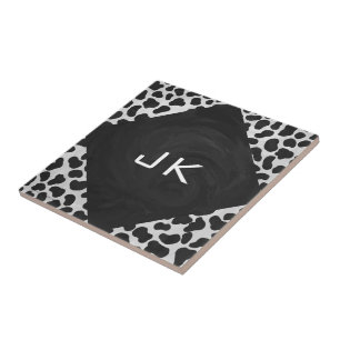 Azulejo De Cerámica Impresiones dálmatas en blanco y negro