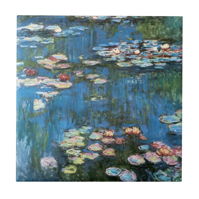 Azulejo De Cerámica Impresionismo vintage por Claude Monet (Frente)