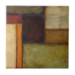 Azulejo De Cerámica Impresionista otoñal de Jennifer Goldberger<br><div class="desc">Colores otoñales impregnan este cuadro impresionista de Jennifer Goldberger. El rojo,  el marrón,  el marrón y el naranja oscuro rellenan los paneles geométricos que componen el fondo de esta pieza. ¡Compra una copia hoy!</div>