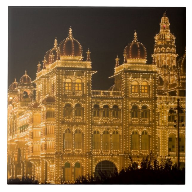 Azulejo De Cerámica INDIA, Karnataka, Mysore : Palacio de Majaraja (b. (Frente)