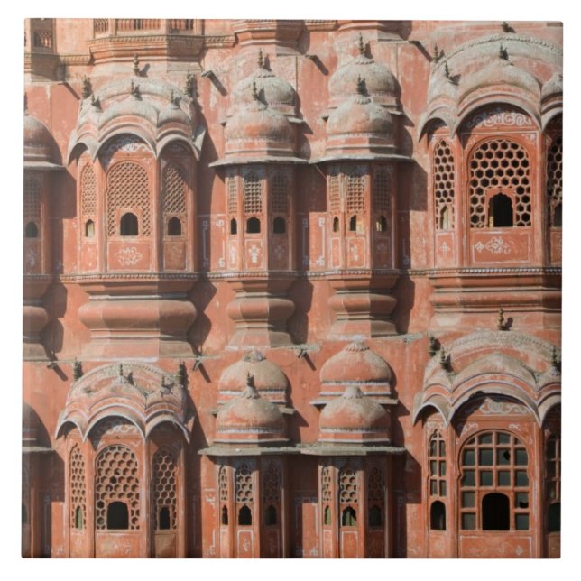 Azulejo De Cerámica INDIA, Rajasthan, Jaipur: Hawa Mahal (Palacio de l (Frente)