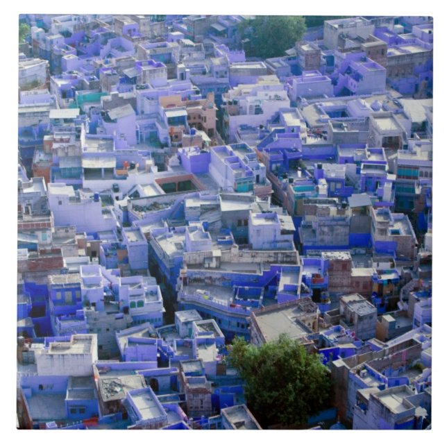 Azulejo De Cerámica INDIA, Rajasthan, Jodhpur: Ciudad azul de Jodhpur (Frente)