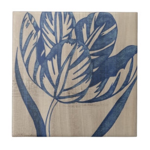 Azulejo De Cerámica Indigo Tulip