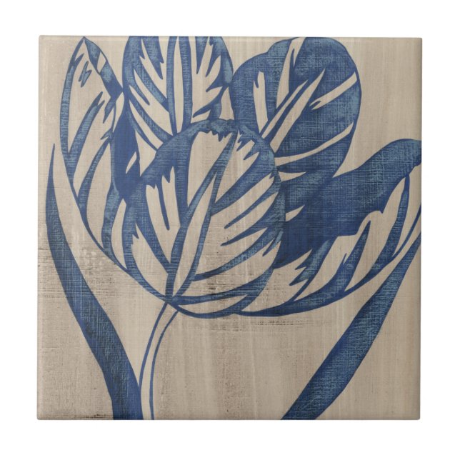 Azulejo De Cerámica Indigo Tulip (Frente)
