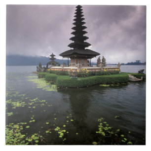 Azulejo De Cerámica Indonesia, Bali, Templo Ulun Danu.