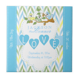 Azulejo De Cerámica Información de nacimiento - ardillas para bebés az