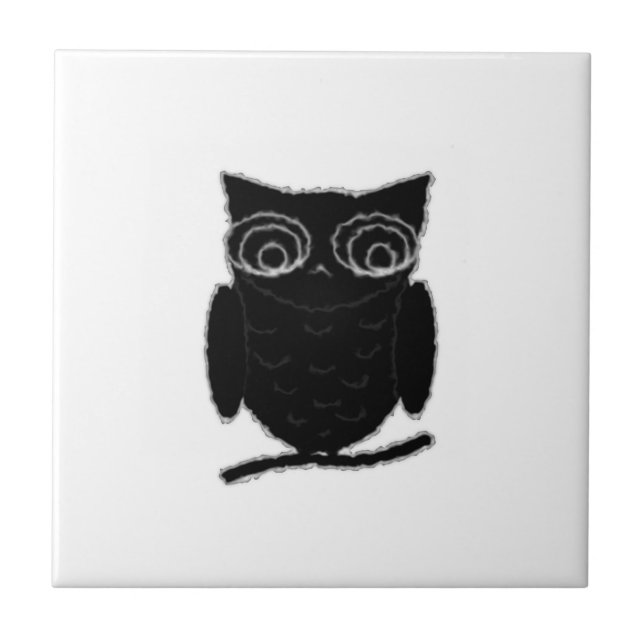 Azulejo De Cerámica Inkblot Owl (Frente)