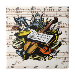 Azulejo De Cerámica Instrumentos musicales ~ Fondo musical Rossini