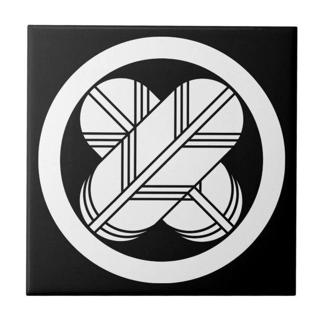 Azulejo De Cerámica Intersectar las plumas de halcón en círculo (Frente)