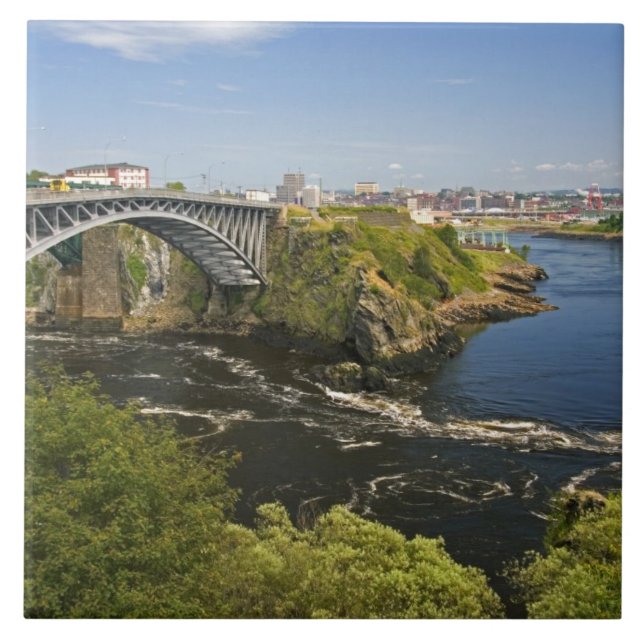 Azulejo De Cerámica Invertir caídas en el río St. John en St. (Frente)