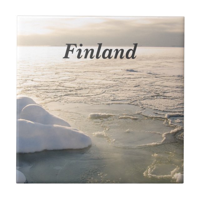 Azulejo De Cerámica Invierno de Finlandia (Frente)