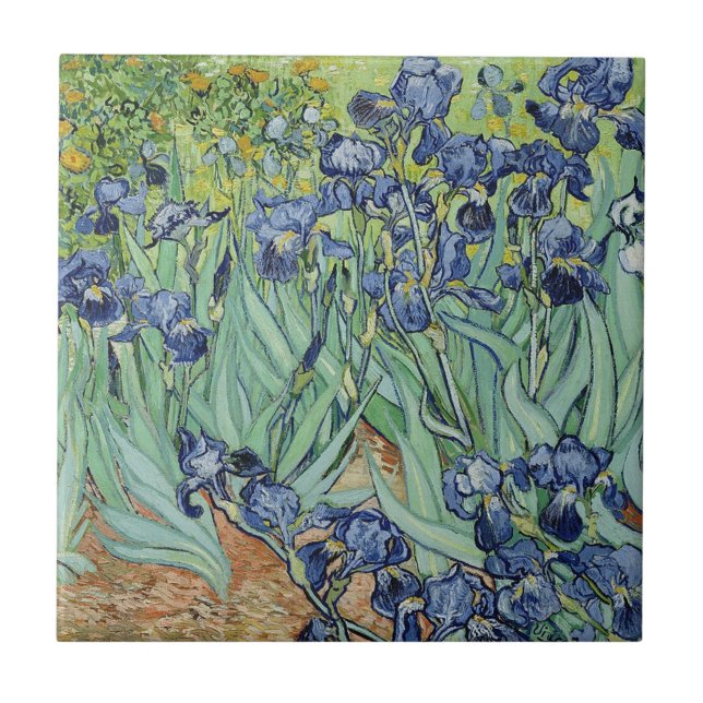 Azulejo De Cerámica Irises de Van Gogh (Frente)