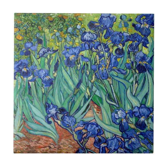 Azulejo De Cerámica Irises Vincent van Gogh Pinting Tile (Frente)
