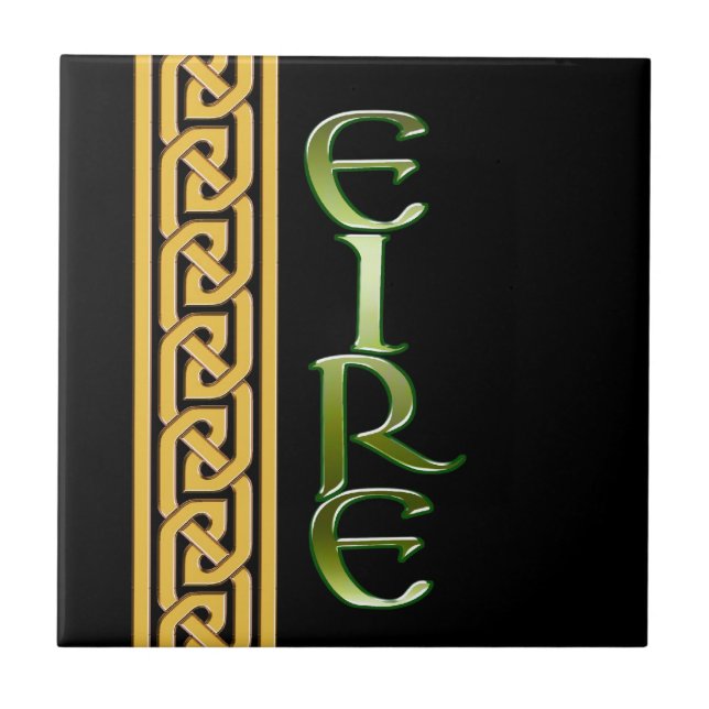 Azulejo De Cerámica Irlandés negro (Frente)