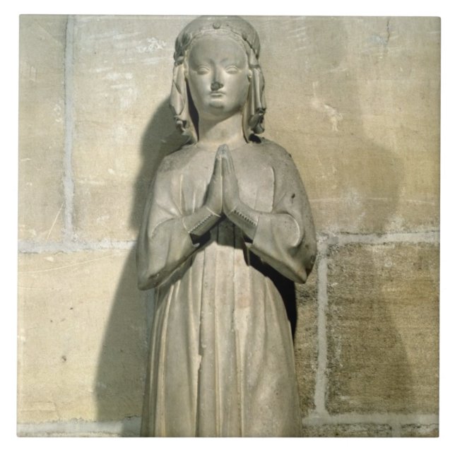 Azulejo De Cerámica Isabel de Francia (1292-1358) c.1304 (piedra) (Frente)