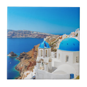 Azulejo De Cerámica Isla de Santorini - caldera, Grecia