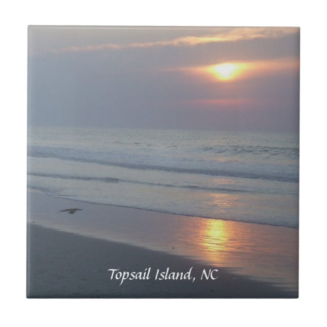Azulejo De Cerámica Isla de Topsail, NC Trivet/teja (Frente)