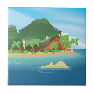 Azulejo De Cerámica Isla del Tesoro Tropical