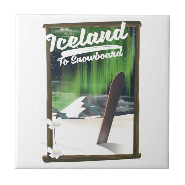Azulejo De Cerámica Islandia para hacer snowboard (Frente)