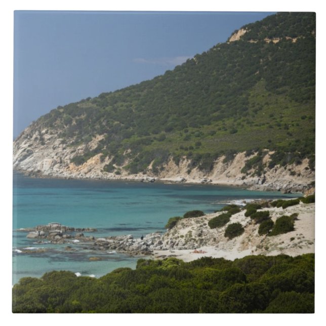 Azulejo De Cerámica Italia, Cerdeña, Solanas. Playa. (Frente)