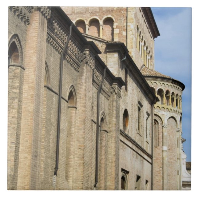 Azulejo De Cerámica Italia, Parma, Torre de la Iglesia de San Giovanni (Frente)