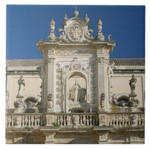 Azulejo De Cerámica Italia, Puglia, Lecce, Piazza del Duomo, Palazzo