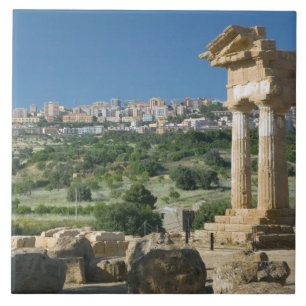 Azulejo De Cerámica Italia, Sicilia, Agrigento, La Valle dei Templi,