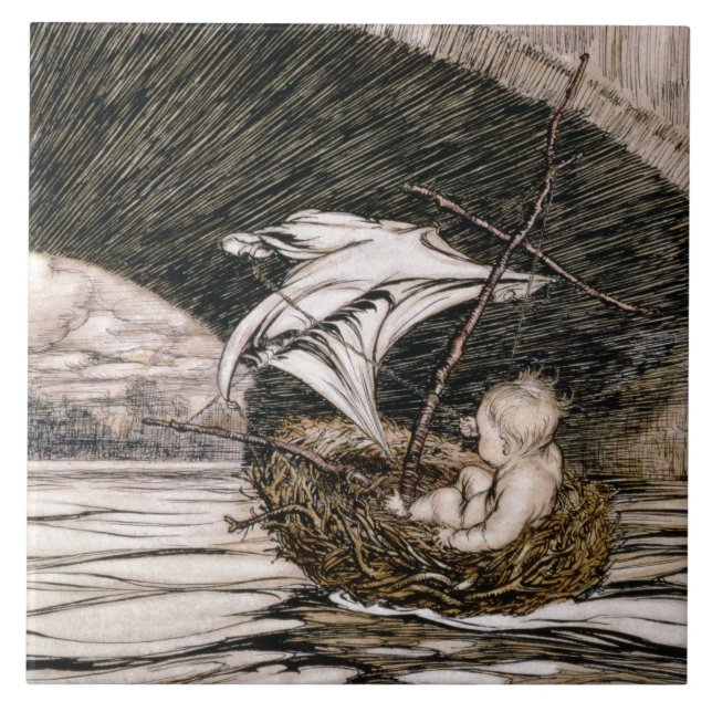 Azulejo De Cerámica J.M. Barrie el | 'que él pasó debajo del puente y (Frente)