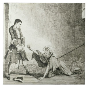 Azulejo De Cerámica Jack visita a su madre en el hospital de Belén,