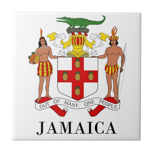 Azulejo De Cerámica JAMAICA - símbolo/escudo de (Frente)