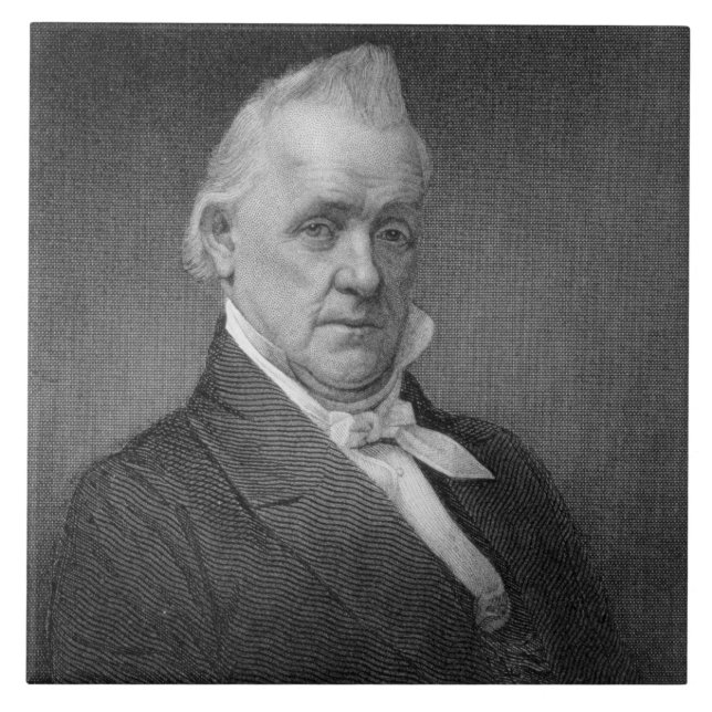 Azulejo De Cerámica James Buchanan, grabado por Henry Bryan Pasillo (Frente)