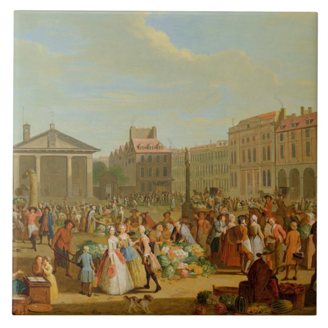 Azulejo De Cerámica Jardín de Covent, c.1726 (aceite en el cobre) (Frente)