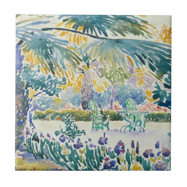 Azulejo De Cerámica Jardín del pintor en el santo Clair (Frente)