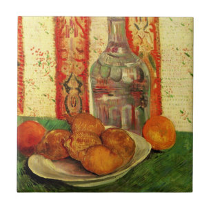 Azulejo De Cerámica Jarra de Vida Muerta y Limones por Vincent van Gog