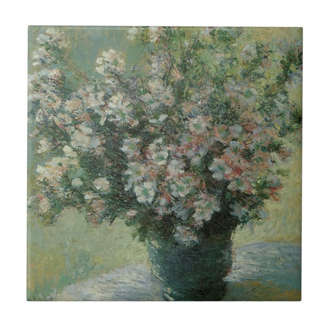 Azulejo De Cerámica Jarrón de flores de Claude Monet (Frente)