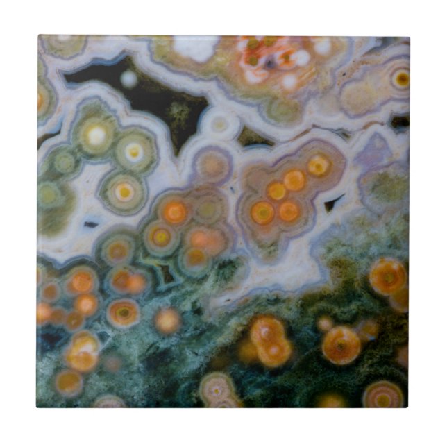 Azulejo De Cerámica Jasper Océano Manchado (Frente)
