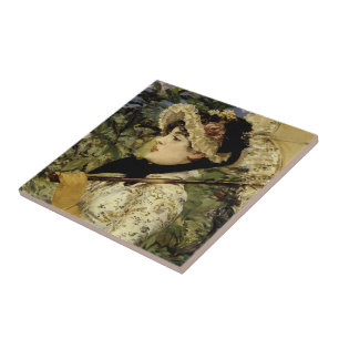 Azulejo De Cerámica Jeanne: Primavera de 1881 por Manet