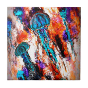 Azulejo De Cerámica Jellyfish Jump Electric