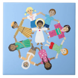 Azulejo De Cerámica Jesús ama a los niños pequeños