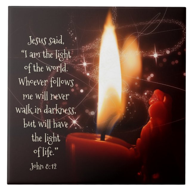 Azulejo De Cerámica Jesús Luz del Salmo Mundial 8, Biblia, Navidades (Frente)