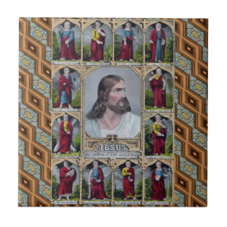 Azulejo De Cerámica Jesús y los 12 apóstoles