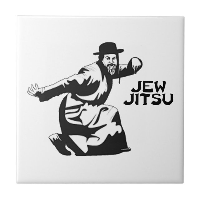 Azulejo De Cerámica Jew Jitsu Tile | Judía Bar Mitzvah Regalos (Frente)