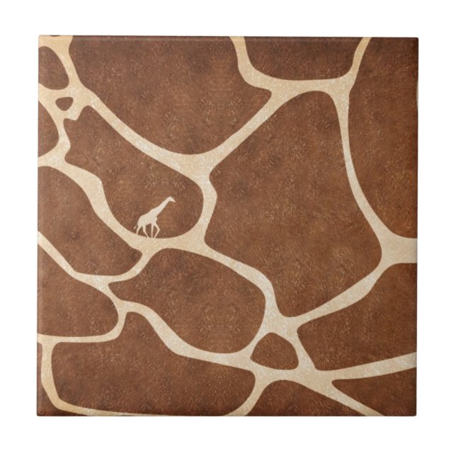 Azulejo De Cerámica ¡Jirafas! ¡diseño exótico del estampado de (Frente)