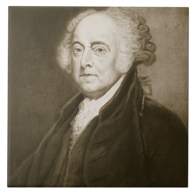 Azulejo De Cerámica John Adams, 2do Presidente de los Estados Unidos (Frente)