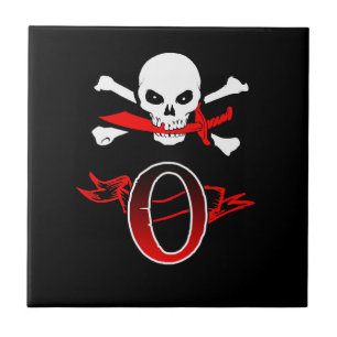 Azulejo De Cerámica Jolly Roger O Monograma Inicial