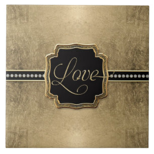 Azulejo De Cerámica Joya del vintage de la flor de lis de la mirada de